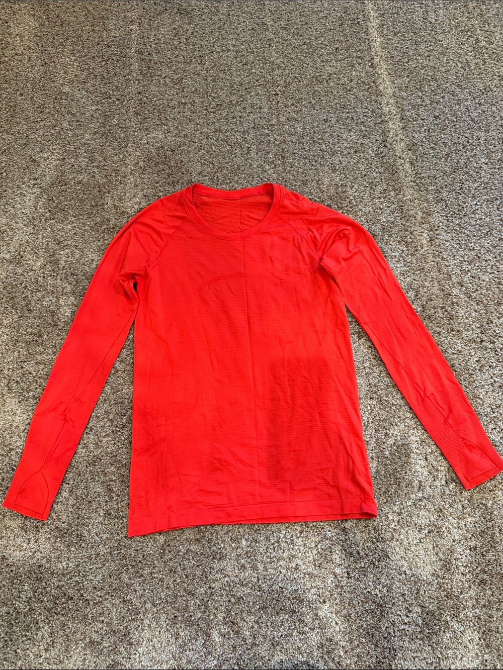 Women Red Long-Sleeve Crewneck Top